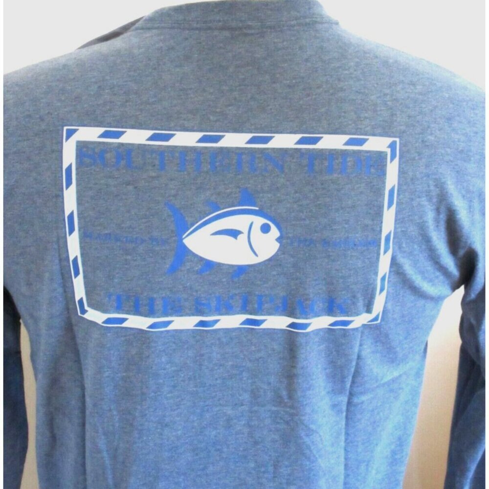 Men's Southern Tide Long Sleeve Skipjack Fishing Seven Seas Blue T shirt Medium - Picture 5 of 5